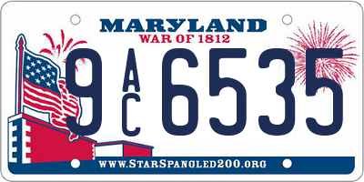 MD license plate 9AC6535