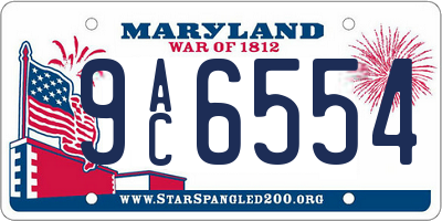 MD license plate 9AC6554