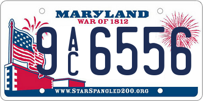 MD license plate 9AC6556