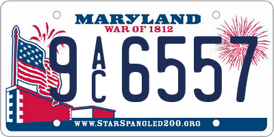 MD license plate 9AC6557