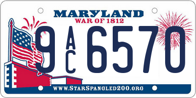 MD license plate 9AC6570