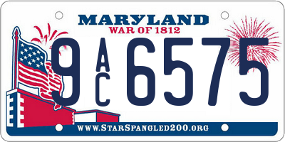 MD license plate 9AC6575