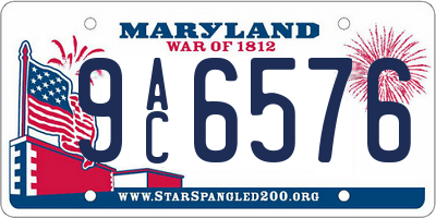 MD license plate 9AC6576