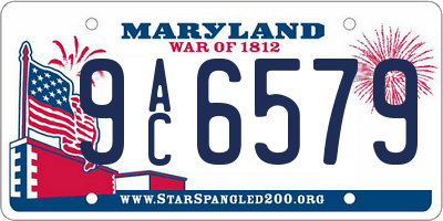 MD license plate 9AC6579