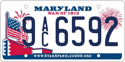 MD license plate 9AC6592