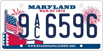 MD license plate 9AC6596