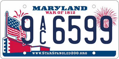 MD license plate 9AC6599