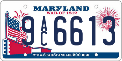 MD license plate 9AC6613
