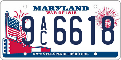 MD license plate 9AC6618