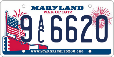 MD license plate 9AC6620