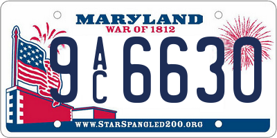 MD license plate 9AC6630