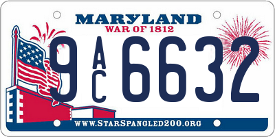 MD license plate 9AC6632