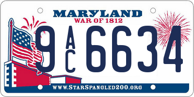 MD license plate 9AC6634