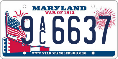 MD license plate 9AC6637