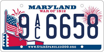 MD license plate 9AC6658
