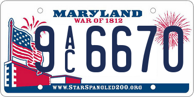 MD license plate 9AC6670