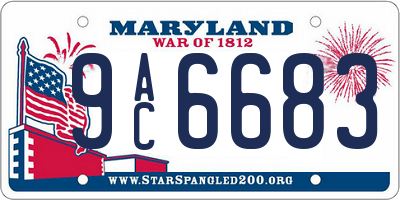 MD license plate 9AC6683