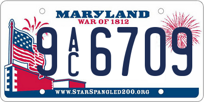 MD license plate 9AC6709