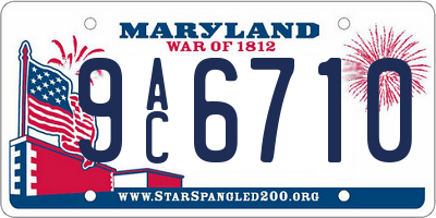 MD license plate 9AC6710