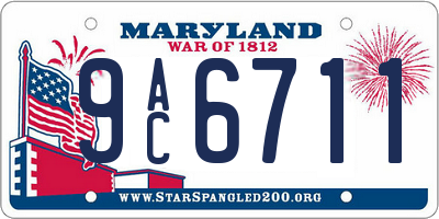 MD license plate 9AC6711