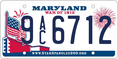 MD license plate 9AC6712