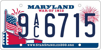 MD license plate 9AC6715