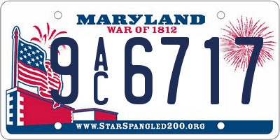 MD license plate 9AC6717