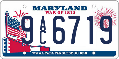 MD license plate 9AC6719