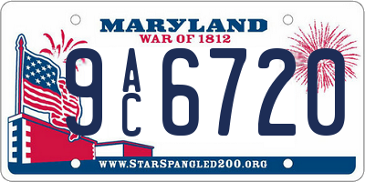 MD license plate 9AC6720
