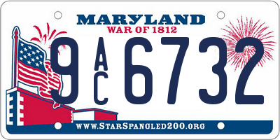MD license plate 9AC6732