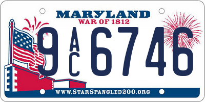 MD license plate 9AC6746