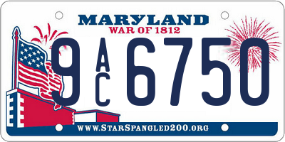 MD license plate 9AC6750