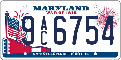 MD license plate 9AC6754
