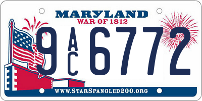 MD license plate 9AC6772