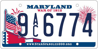 MD license plate 9AC6774