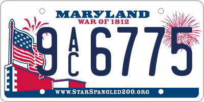 MD license plate 9AC6775