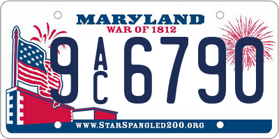MD license plate 9AC6790