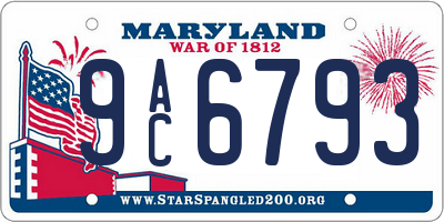 MD license plate 9AC6793