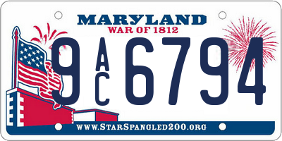 MD license plate 9AC6794