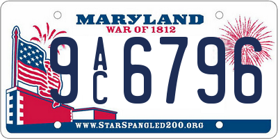 MD license plate 9AC6796