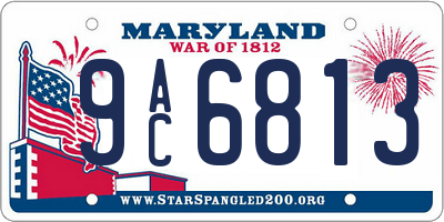 MD license plate 9AC6813