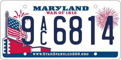 MD license plate 9AC6814
