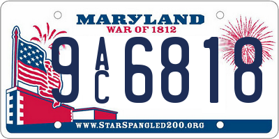 MD license plate 9AC6818