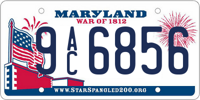 MD license plate 9AC6856