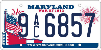 MD license plate 9AC6857