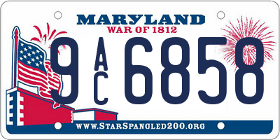 MD license plate 9AC6858
