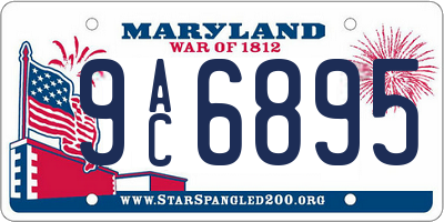 MD license plate 9AC6895