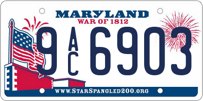 MD license plate 9AC6903