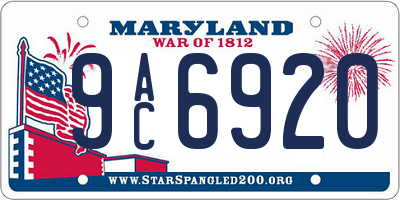 MD license plate 9AC6920