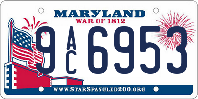 MD license plate 9AC6953